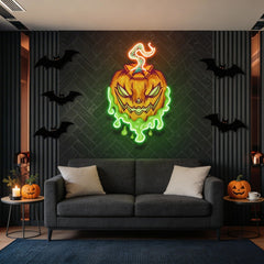 Pumpkin Monster Artwork Led Neon Sign Light