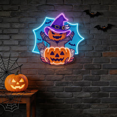 Pumpkin Witch Artwork Led Neon Sign Light