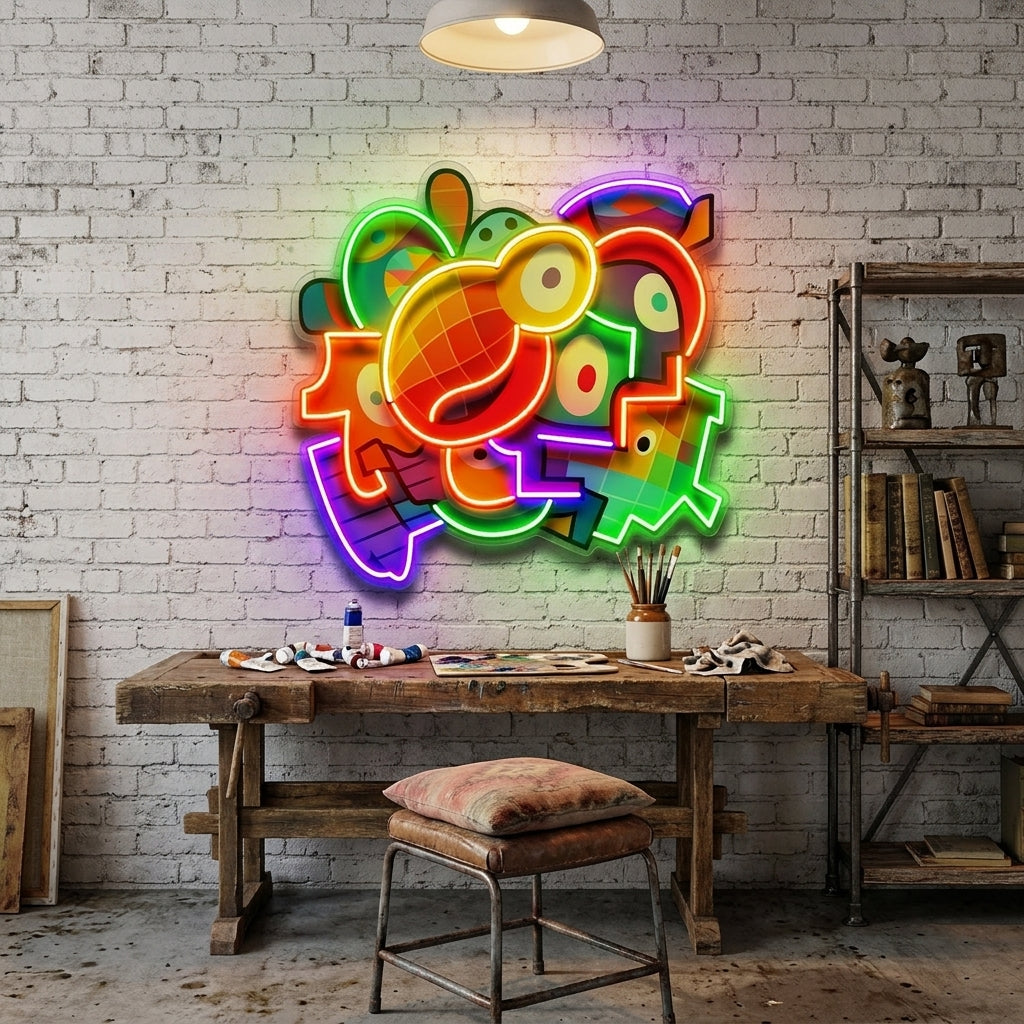 Quirky Elements Abstract Art LED Neon Sign Light Pop Art