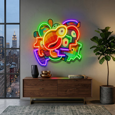 Quirky Elements Abstract Art LED Neon Sign Light Pop Art