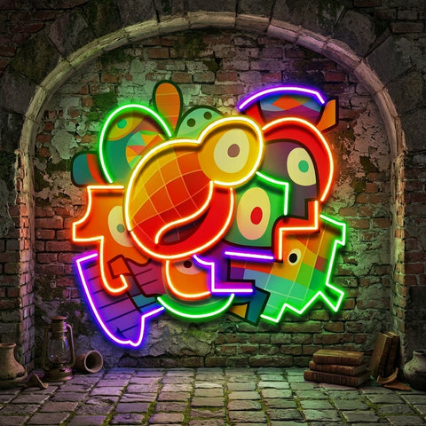 Quirky Elements Abstract Art LED Neon Sign Light Pop Art