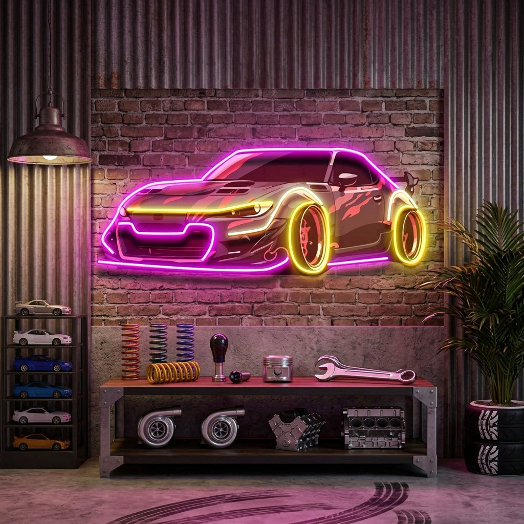 Race Drift LED Neon Sign Light Pop Art