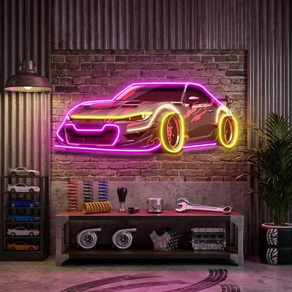 Race Drift LED Neon Sign Light Pop Art