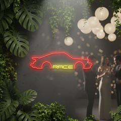 Race Car LED Neon Sign Man Cave Decor