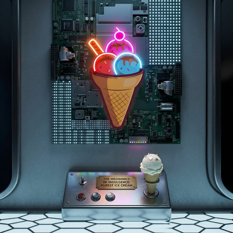 Rainbow IceCream Cones Artwork Led Neon Sign Light