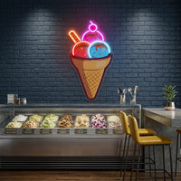 Rainbow IceCream Cones Artwork Led Neon Sign Light