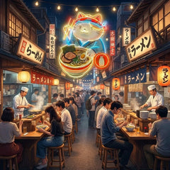 Ramen Cat Neon Sign – Cute Japanese Food LED Neon Wall Art