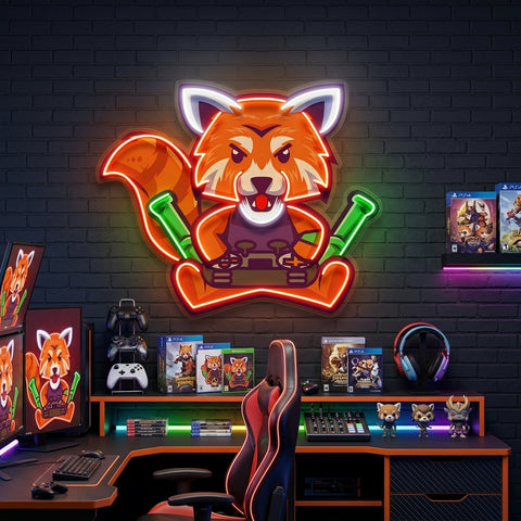Red Fox Esport LED Neon Sign Light Pop Art