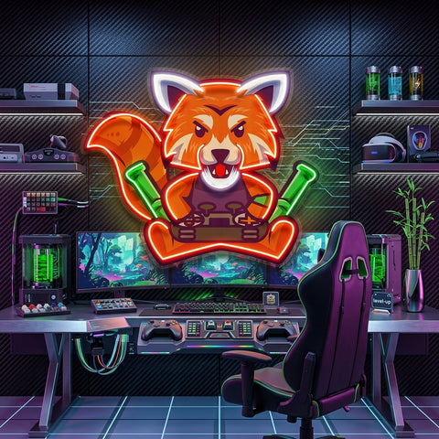 Red Fox Esport LED Neon Sign Light Pop Art