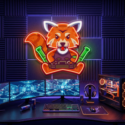 Red Fox Esport LED Neon Sign Light Pop Art
