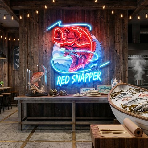 Red Snapper LED Neon Sign Light Pop Art