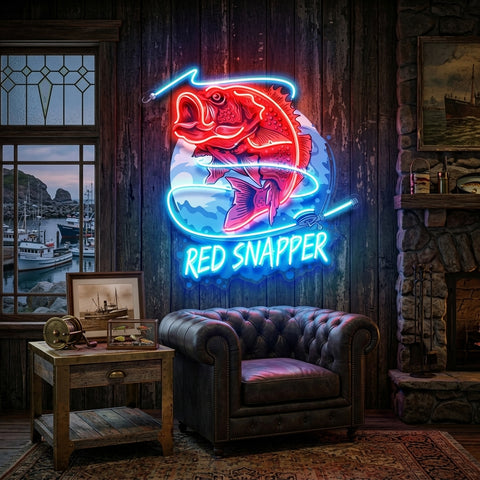 Red Snapper LED Neon Sign Light Pop Art