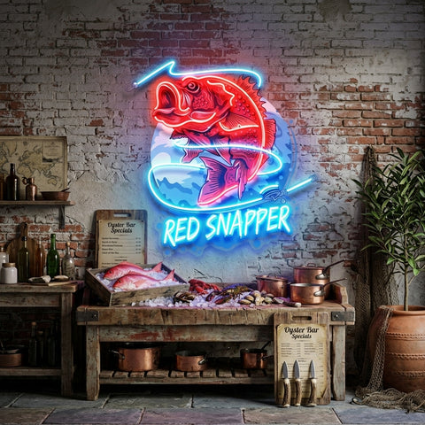 Red Snapper LED Neon Sign Light Pop Art
