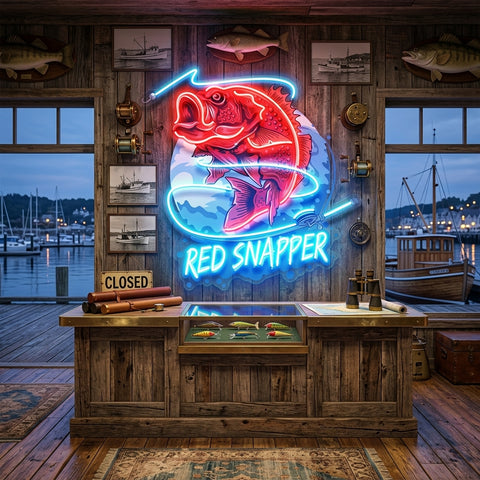 Red Snapper LED Neon Sign Light Pop Art