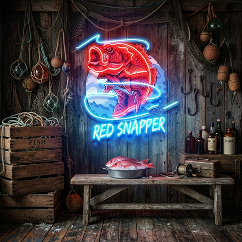 Red Snapper LED Neon Sign Light Pop Art