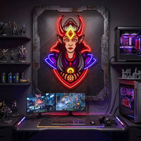 Red Horned Lady Assassins LED Neon Sign Light Pop Art