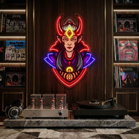 Red Horned Lady Assassins LED Neon Sign Light Pop Art