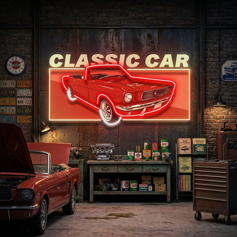 Retro Car LED Neon Sign Light Pop Art