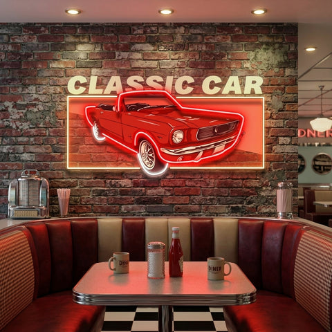 Retro Car LED Neon Sign Light Pop Art