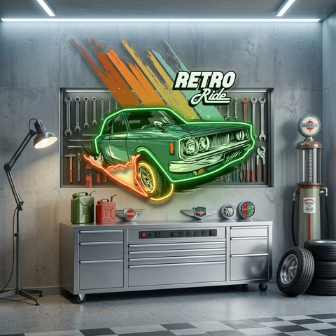 Retro Ride LED Neon Sign Light Pop Art