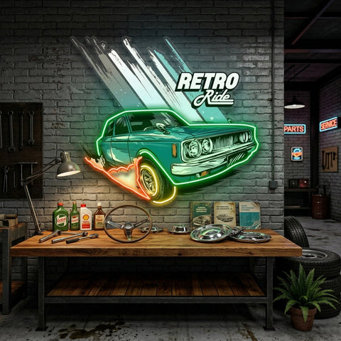 Retro Ride LED Neon Sign Light Pop Art