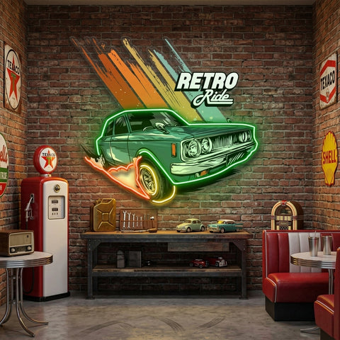 Retro Ride LED Neon Sign Light Pop Art
