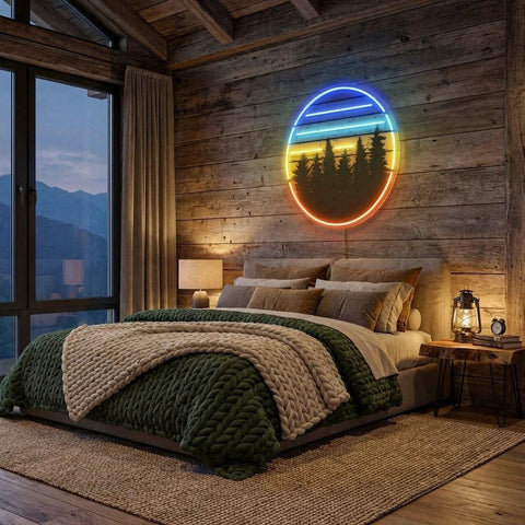 Retro Vintage Sunset Artwork Led Neon Sign Light