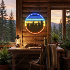 Retro Vintage Sunset Artwork Led Neon Sign Light