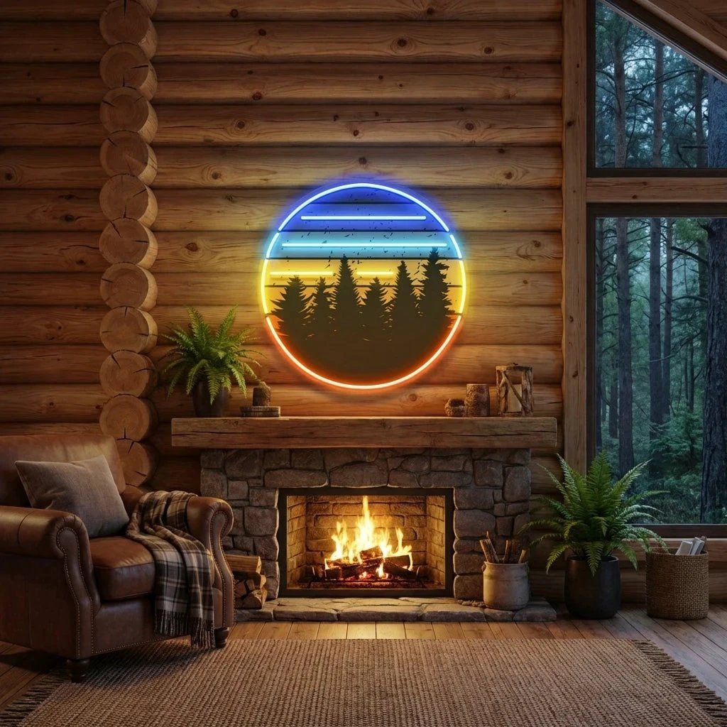 Retro Vintage Sunset Artwork Led Neon Sign Light