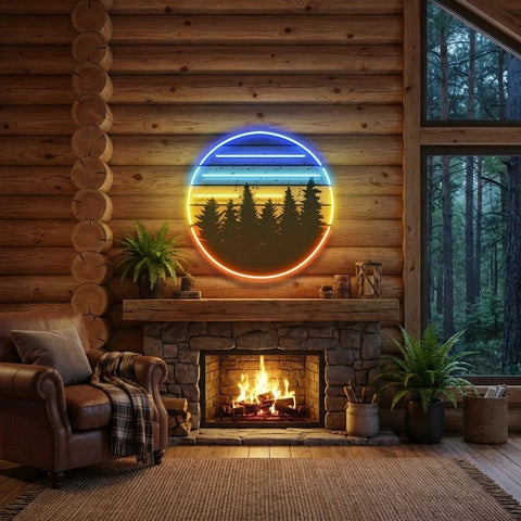 Retro Vintage Sunset Artwork Led Neon Sign Light