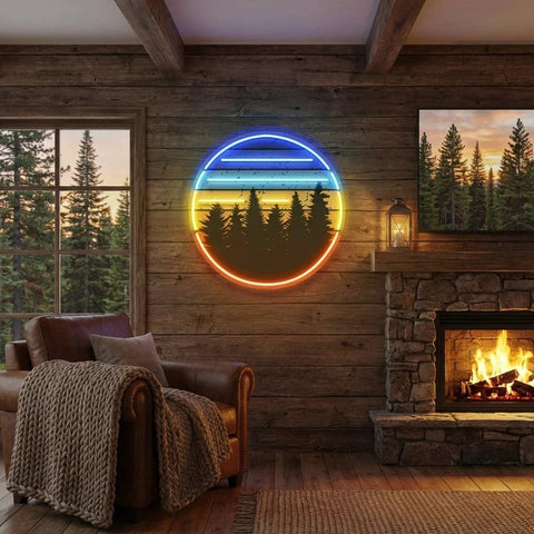 Retro Vintage Sunset Artwork Led Neon Sign Light