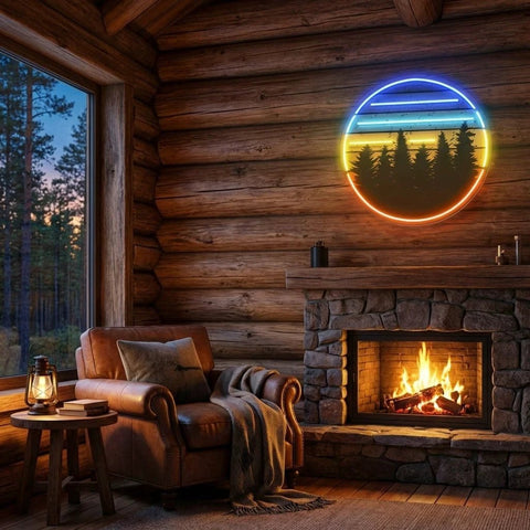 Retro Vintage Sunset Artwork Led Neon Sign Light