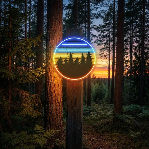 Retro Vintage Sunset Artwork Led Neon Sign Light
