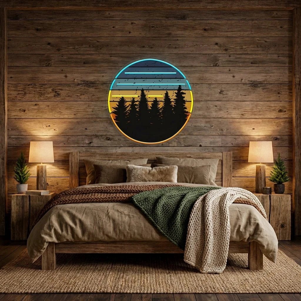 Retro Vintage Sunset Artwork Led Neon Sign Light