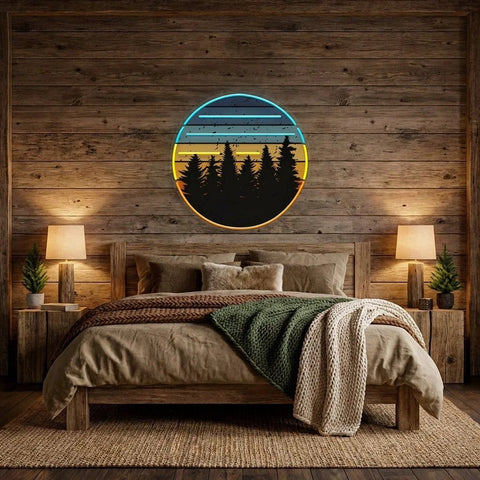 Retro Vintage Sunset Artwork Led Neon Sign Light