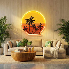 Retro Vintage Sunset Bundle Artwork Led Neon Sign Light
