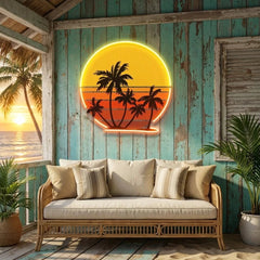 Retro Vintage Sunset Bundle Artwork Led Neon Sign Light