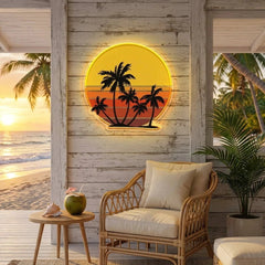 Retro Vintage Sunset Bundle Artwork Led Neon Sign Light
