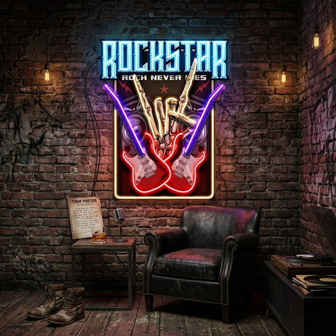 Rock Star LED Neon Sign Light Pop Art