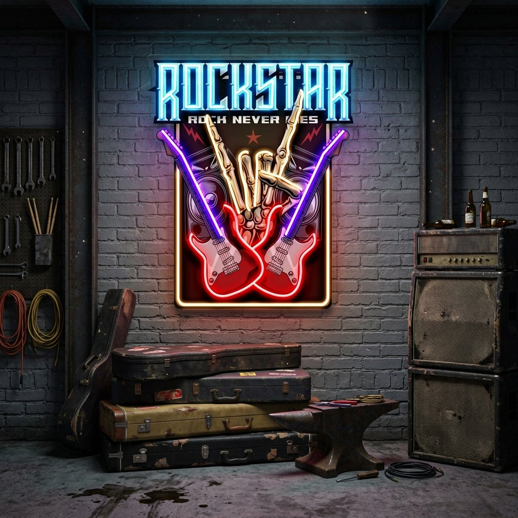 Rock Star LED Neon Sign Light Pop Art