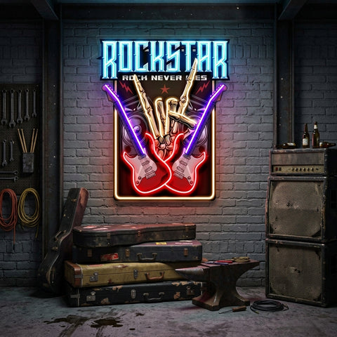 Rock Star LED Neon Sign Light Pop Art