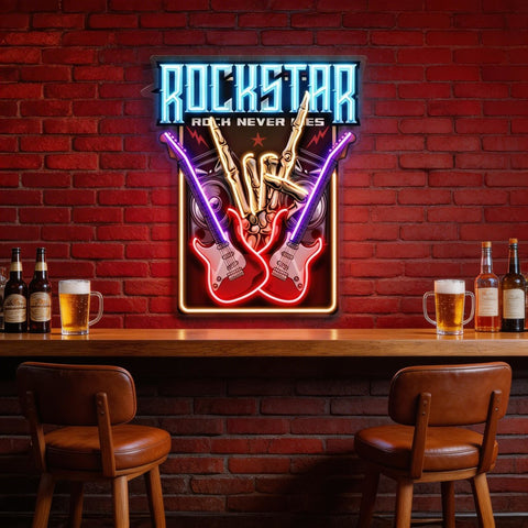Rock Star LED Neon Sign Light Pop Art