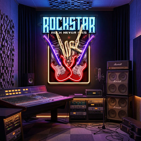 Rock Star LED Neon Sign Light Pop Art
