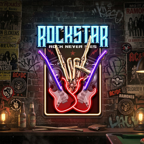 Rock Star LED Neon Sign Light Pop Art