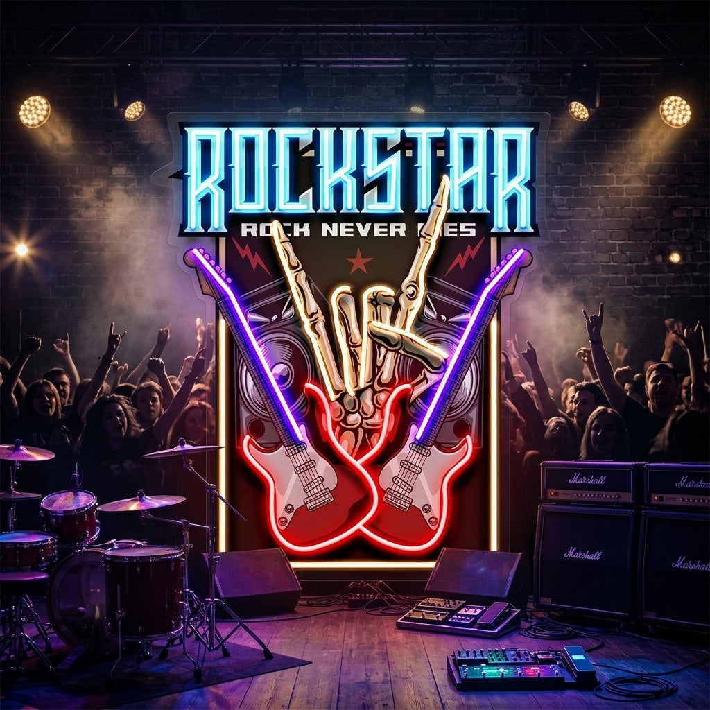 Rock Star LED Neon Sign Light Pop Art