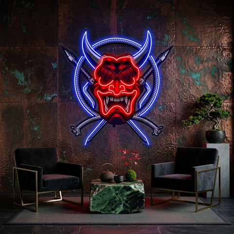 Rope and Samurai Weapons LED Neon Sign Light Pop Art