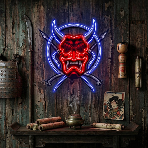 Rope and Samurai Weapons LED Neon Sign Light Pop Art