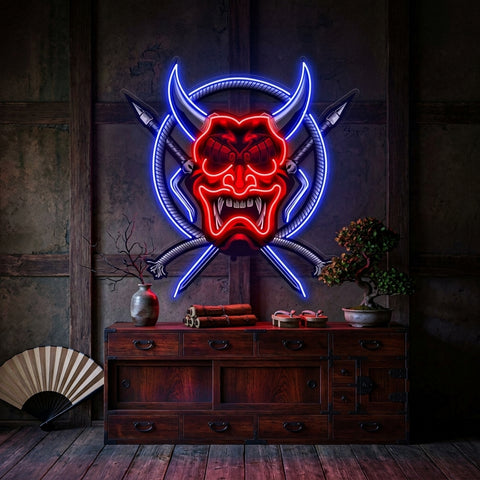 Rope and Samurai Weapons LED Neon Sign Light Pop Art