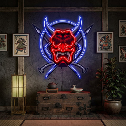 Rope and Samurai Weapons LED Neon Sign Light Pop Art