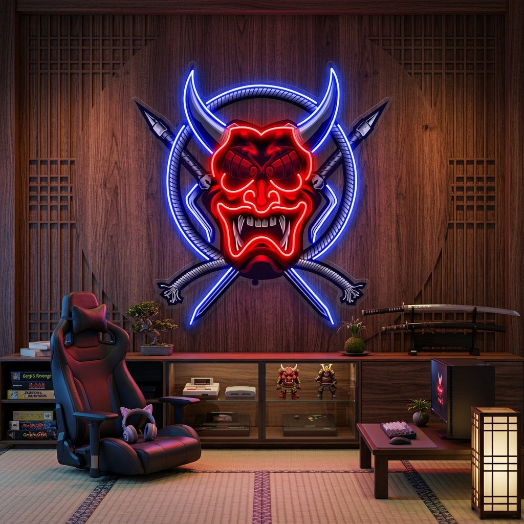 Rope and Samurai Weapons LED Neon Sign Light Pop Art